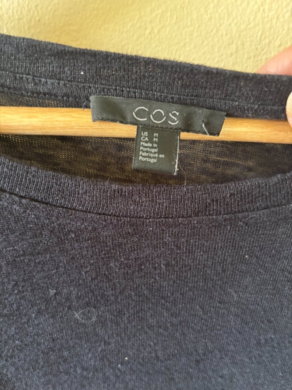 COS 100% Linen Lightweight 3/4 Sleeve Black Sweater - Size M - Picture 5 of 8